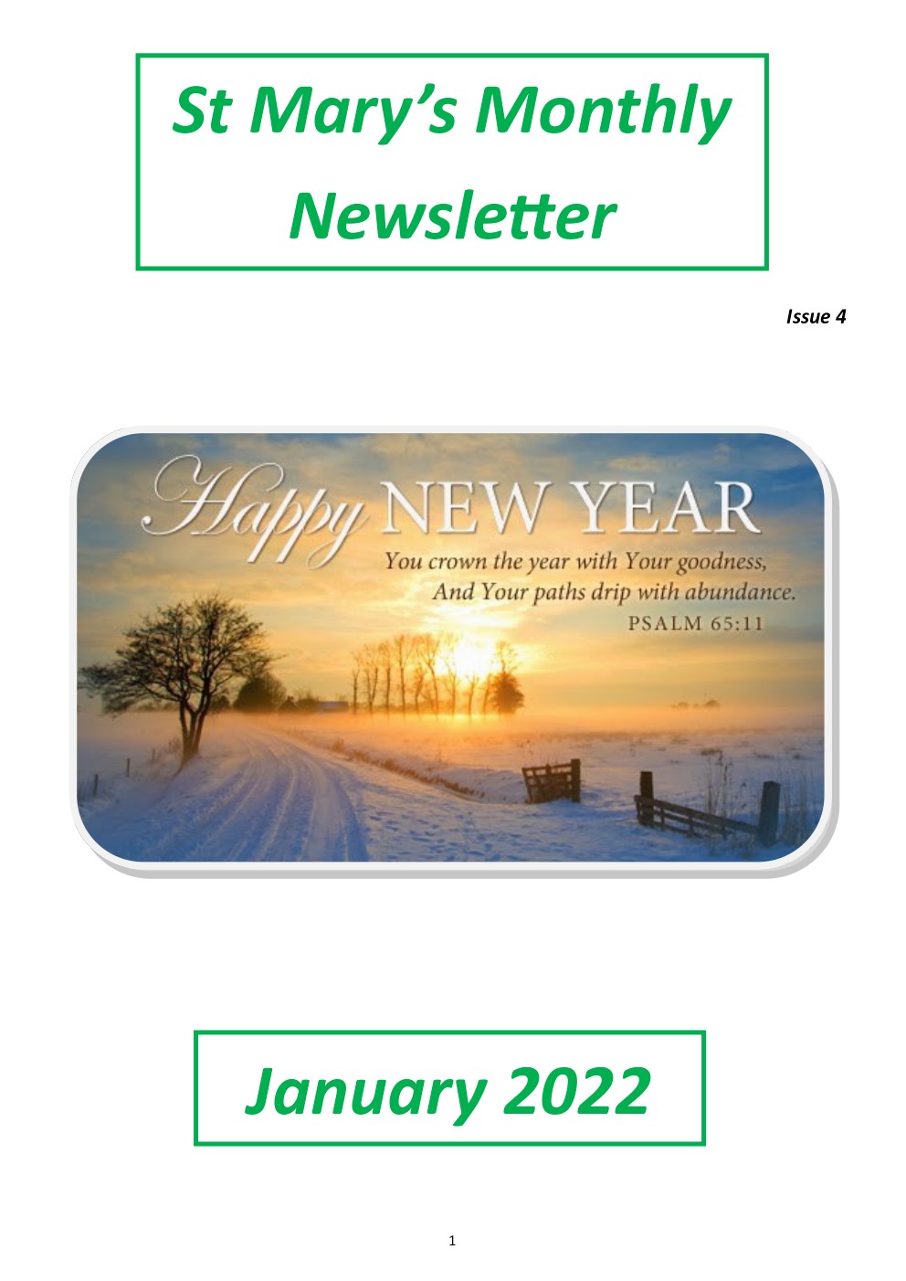 Monthly Newsletter January 20221